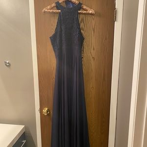 Picture Perfect Navy Blue Lace Maxi Dress